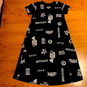 Witchy black and white long dress